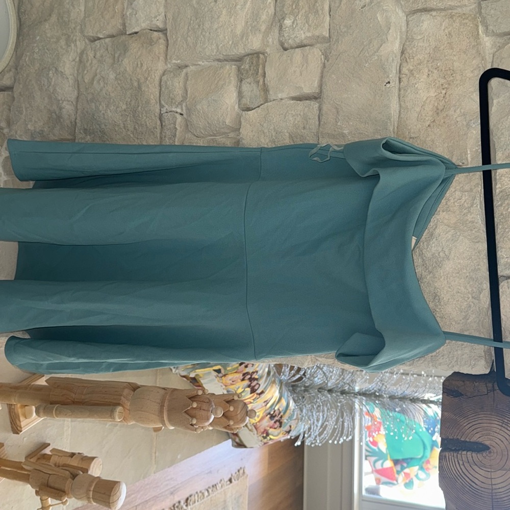 Blue fit and flare dress